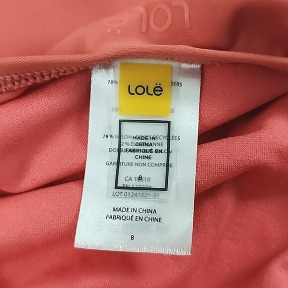 LOLE Women's One Piece Coral Pink Swimsuit Criss Cross Adjustable Straps Size 8 - Picture 8 of 12